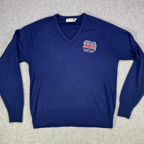LOGO 7 Other - Vintage‎ 1989 Logo 7 Super Bowl XXIII Joe Robbie V-Neck Sweatshirt USA L